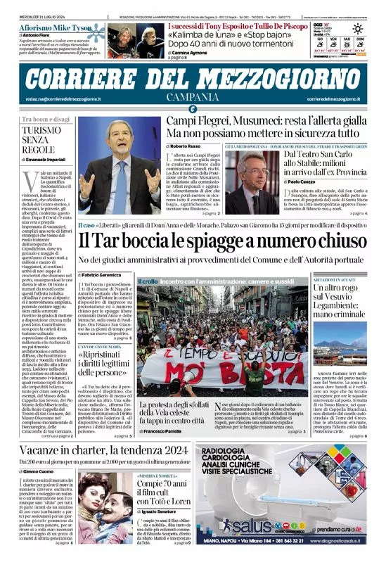 Prima-pagina-corriere del mezzogiorno-del-2024-07-31